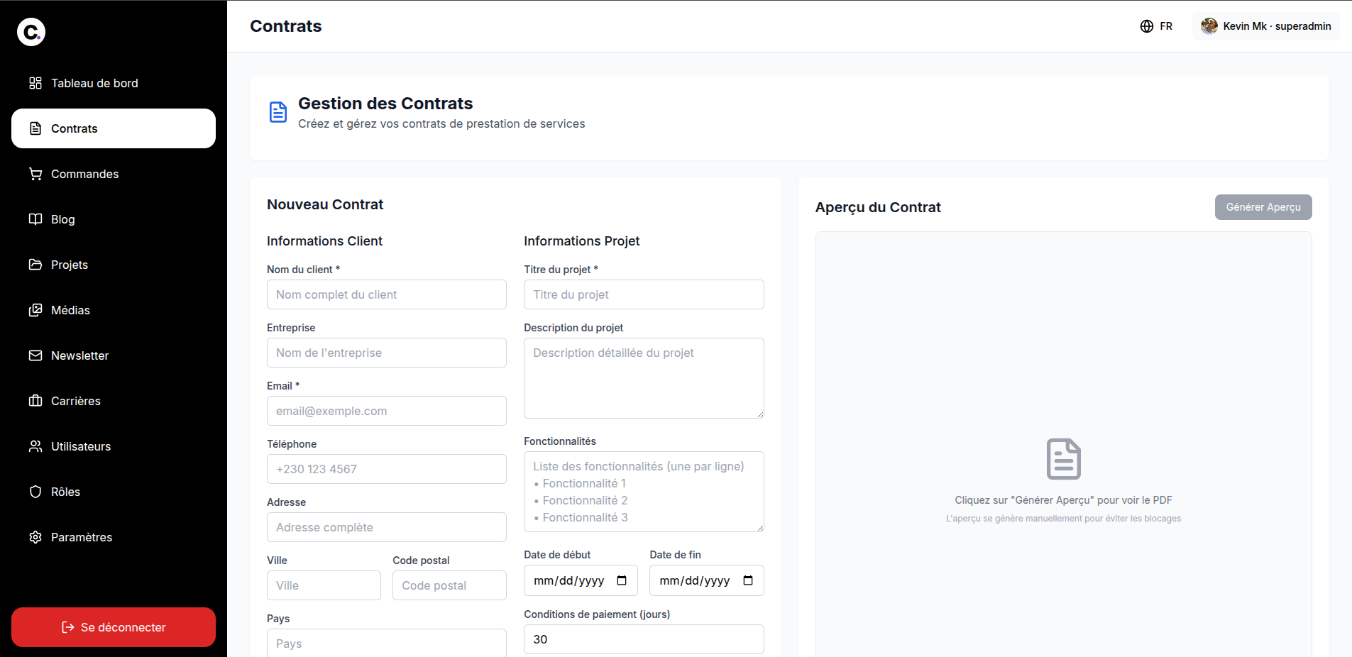 Dashboard Admin